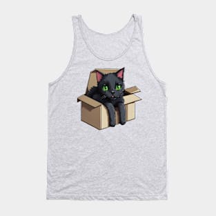 Black cat in a carton box - pixel art Tank Top